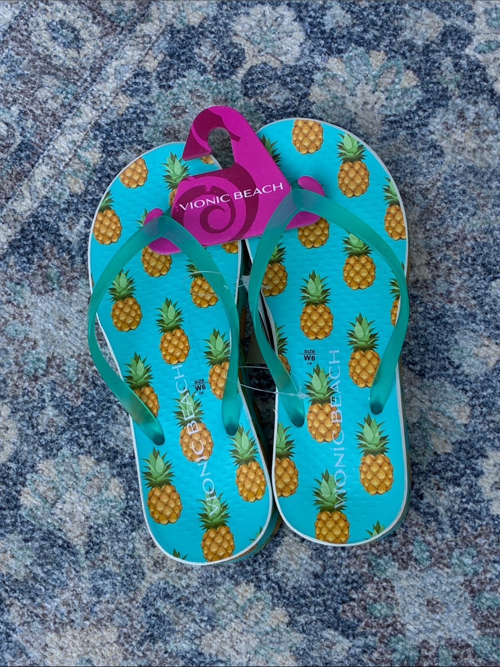 Vionic Beach Platform Pineapple Flip Flops Sandals